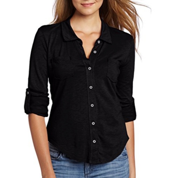 Michael Stars Tops - Michael Stars Women's Luxe Slub Raw Edge Fitted